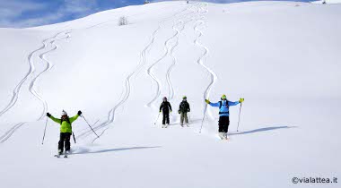 deep powder fiels in val di susa, aosta valley