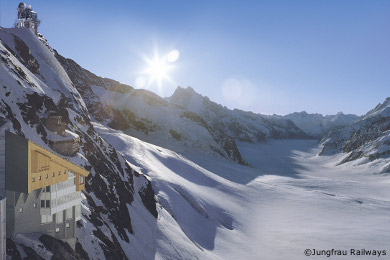 view of the aletsch glacier from jungfraujochs