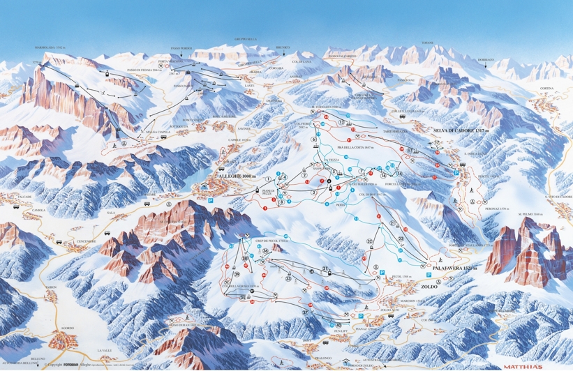 Piste map for Alleghe