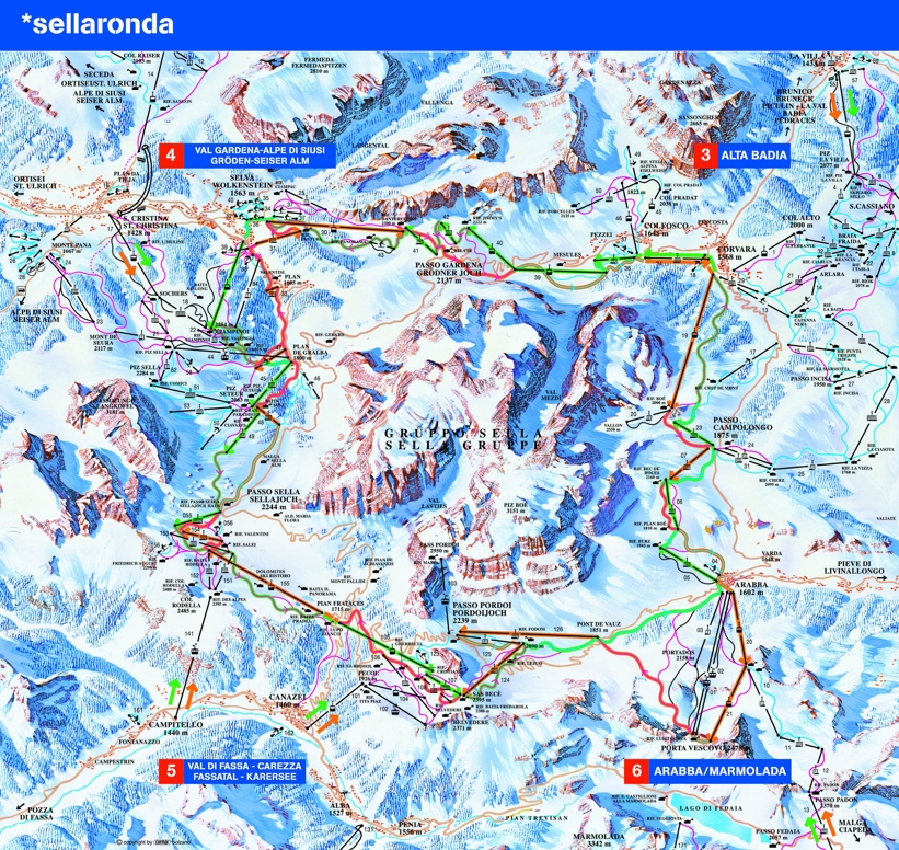 Piste map for Alleghe