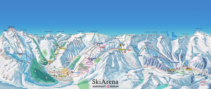 Piste map for Andermatt