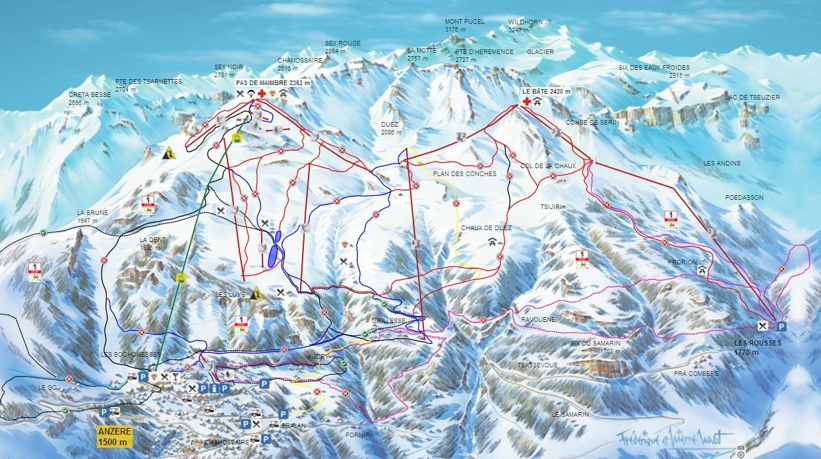 Piste map for Anzere