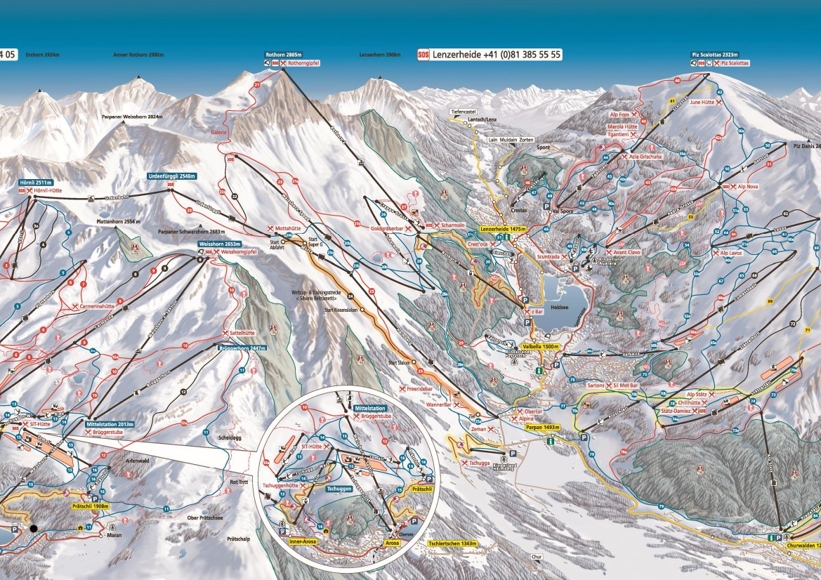 Piste map for Arosa