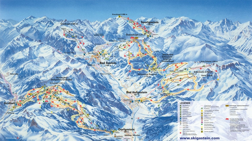 Piste map for Bad Gastein