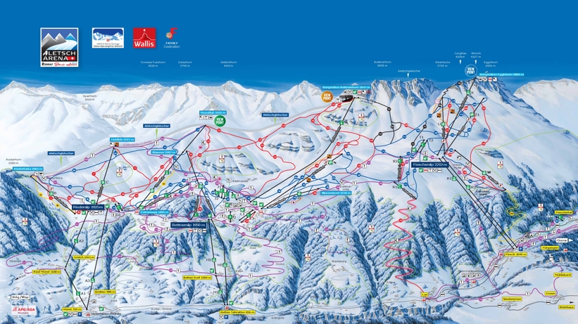 Piste map for Bettmeralp