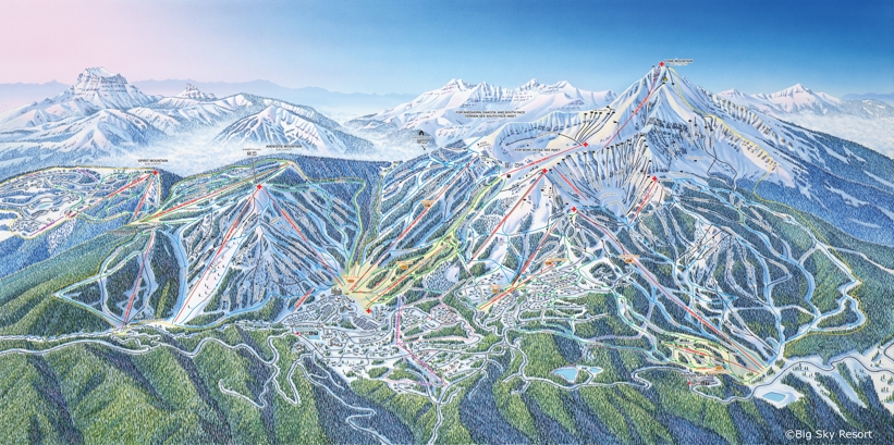 Piste map for Big Sky