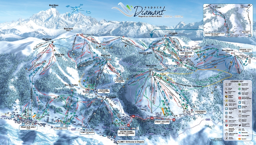 Piste map for Bisanne 1500