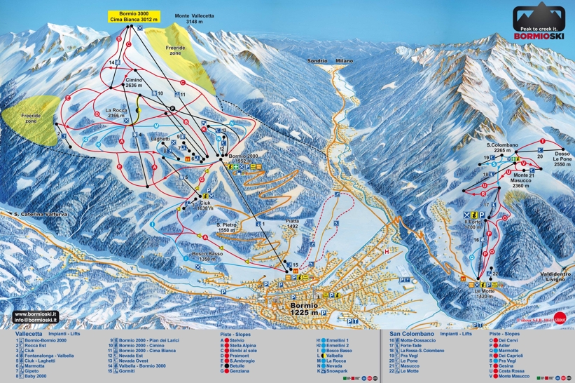 Piste map for Bormio