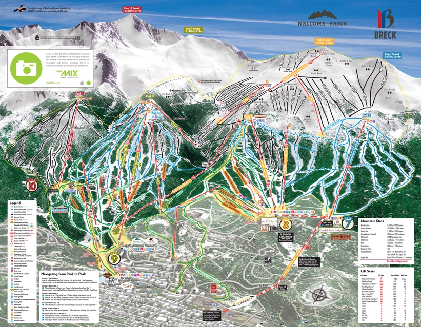 Piste map for Breckenridge