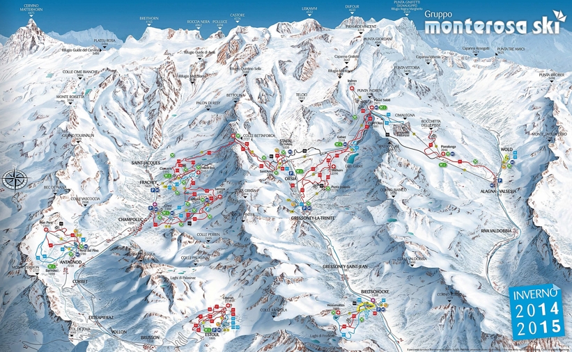 Piste map for Champoluc