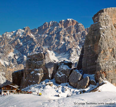 snow shoeing lesson, cortina