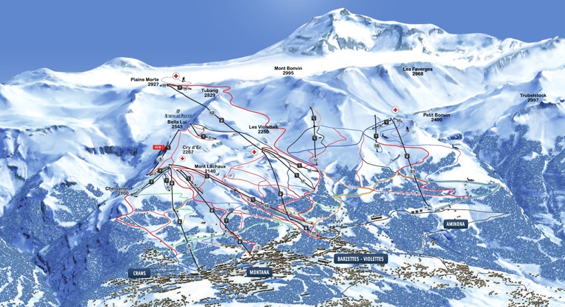 Piste map for Crans Montana