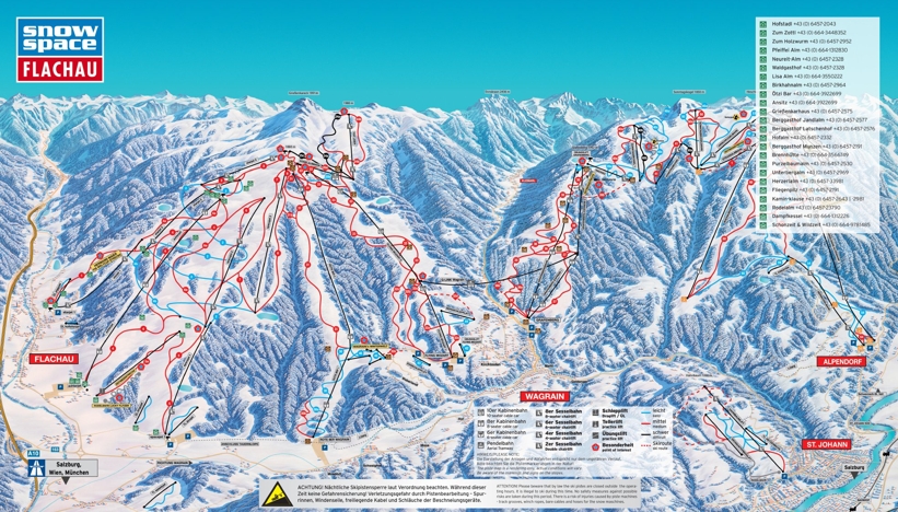 Piste map for Flachau