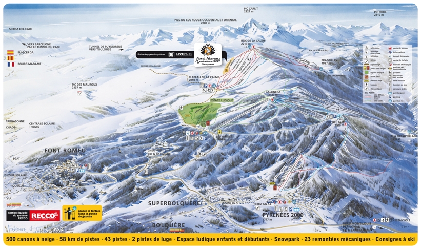 Piste map for Font Romeu