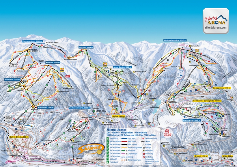 Piste map for Gerlos