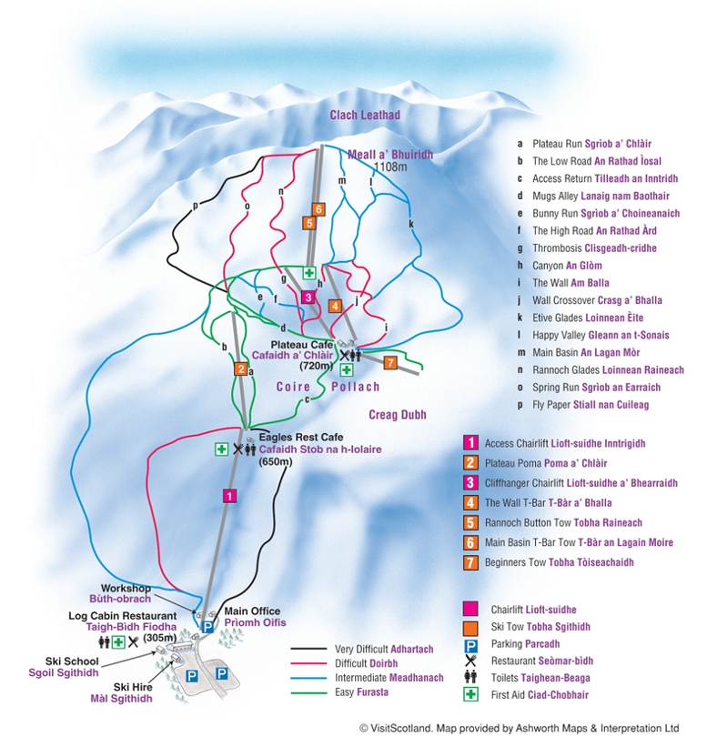 Piste map for Glencoe