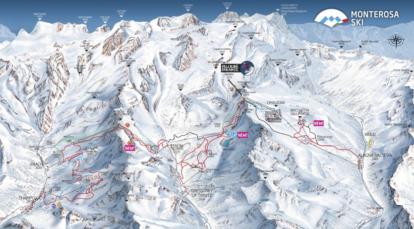 Piste map for Gressoney-La-Trinite