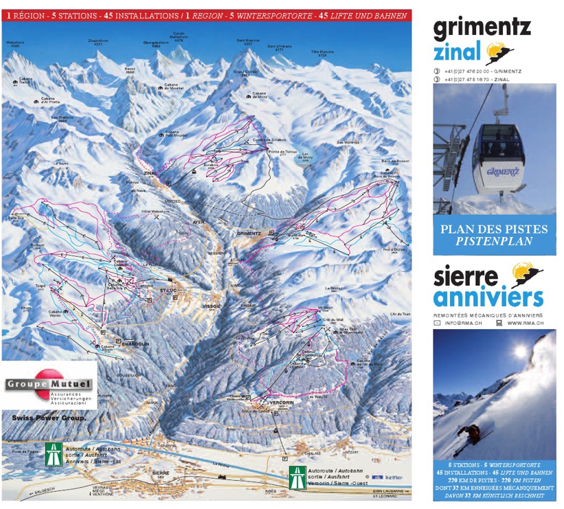 Piste map for Grimentz-St-Jean