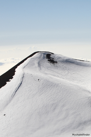 skiing down mauna kea, hawaii