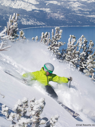 off piste skiing in heavenly, snowboarding, lake tahoe