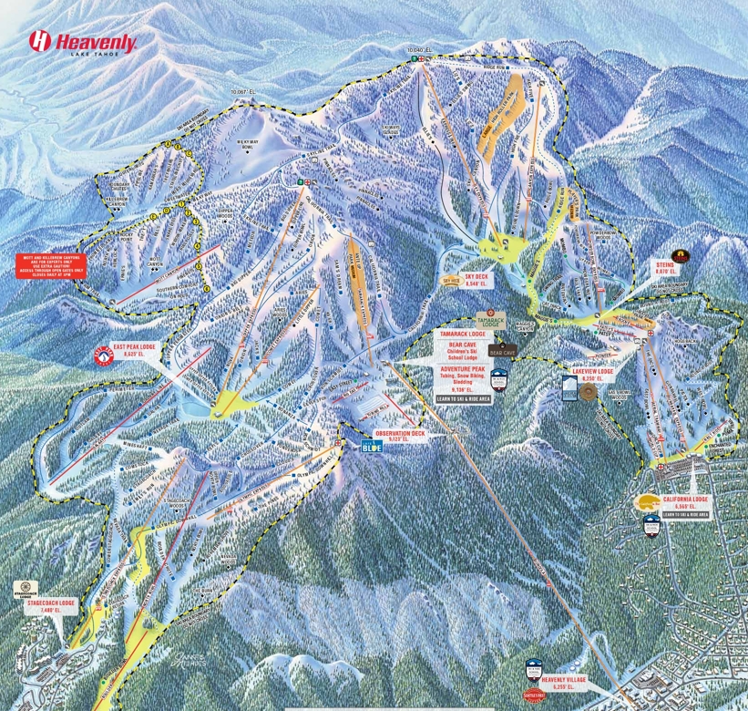 Piste map for Heavenly