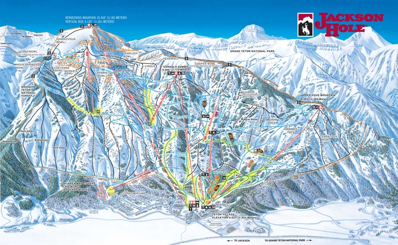 Piste map for Jackson Hole