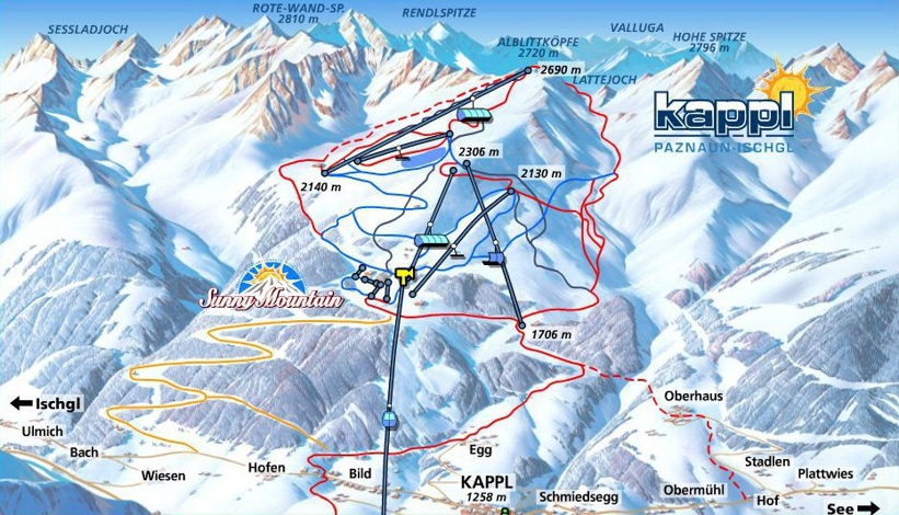 Piste map for kappl