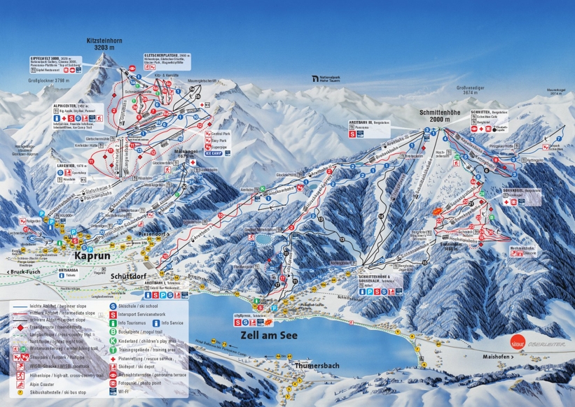 Piste map for Kaprun