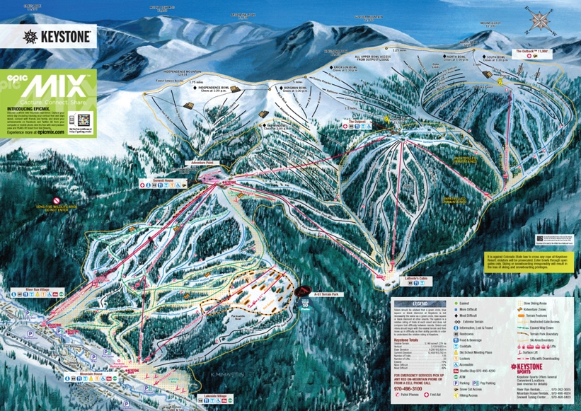 Piste map for Keystone