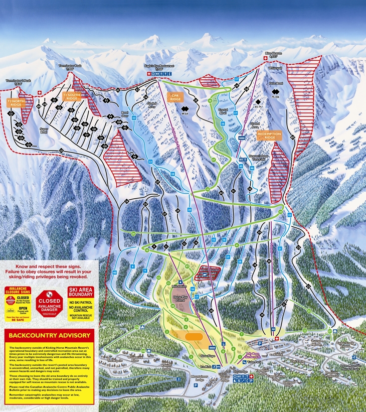 Piste map for Kicking Horse