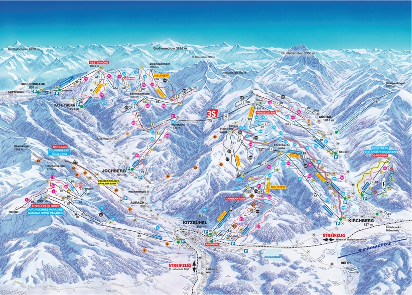 Piste map for Kitzbuhel