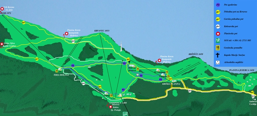 Piste map for Krvavec