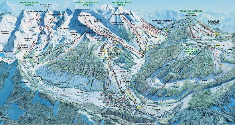 Piste map for La Clusaz