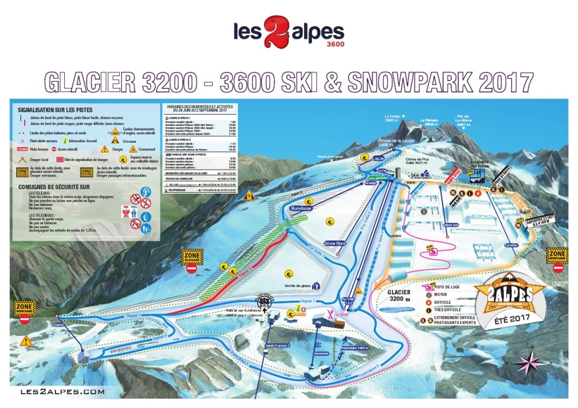 Piste map for Les Deux Alpes