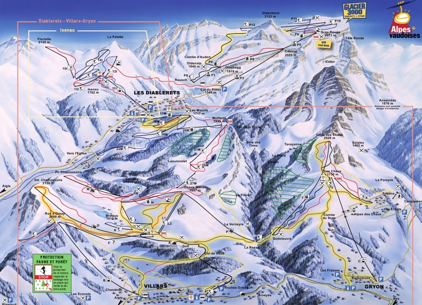 Piste map for Les Diablerets