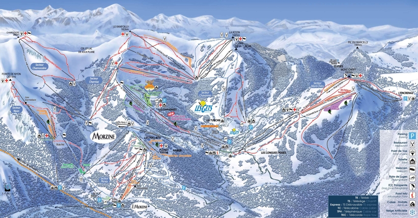 Piste map for Les Gets