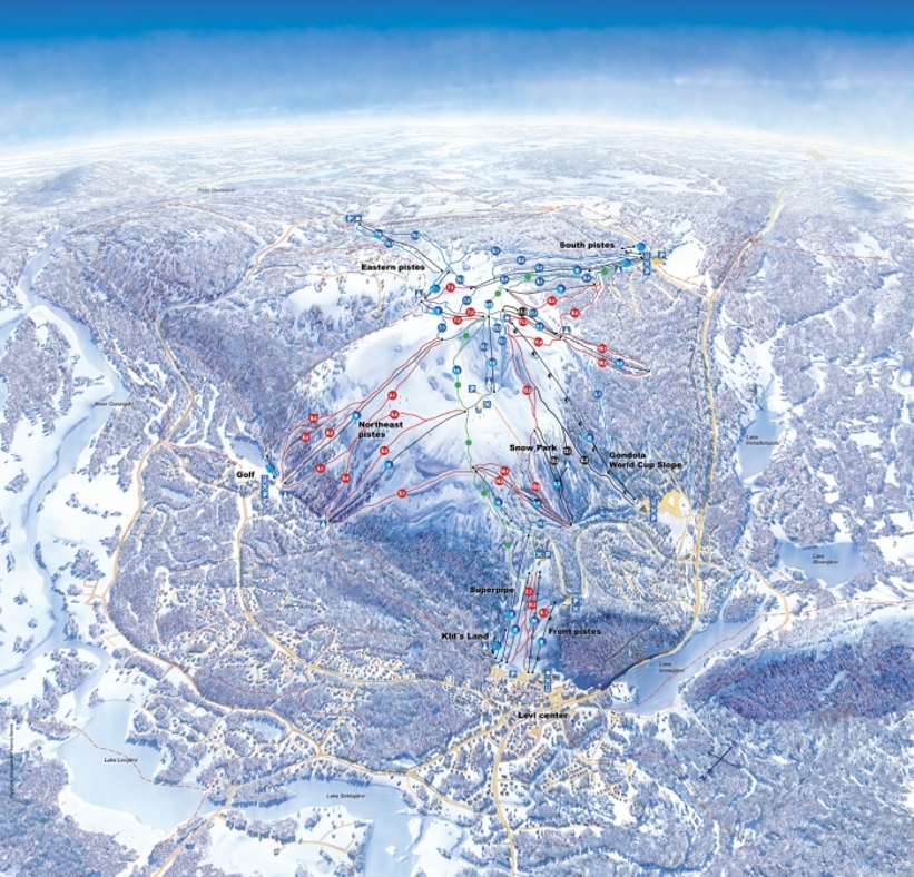 Piste map for Levi