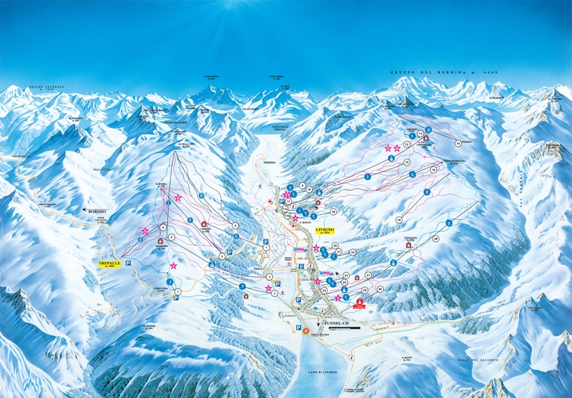 Piste map for Livigno