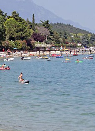 manerba beach with watersports