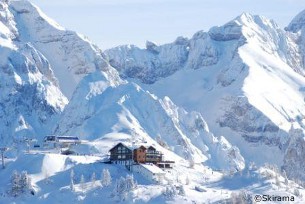 mountain refuge on the brenta dolomite mountains