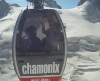 helbronner gondola over Glacier du Géant 