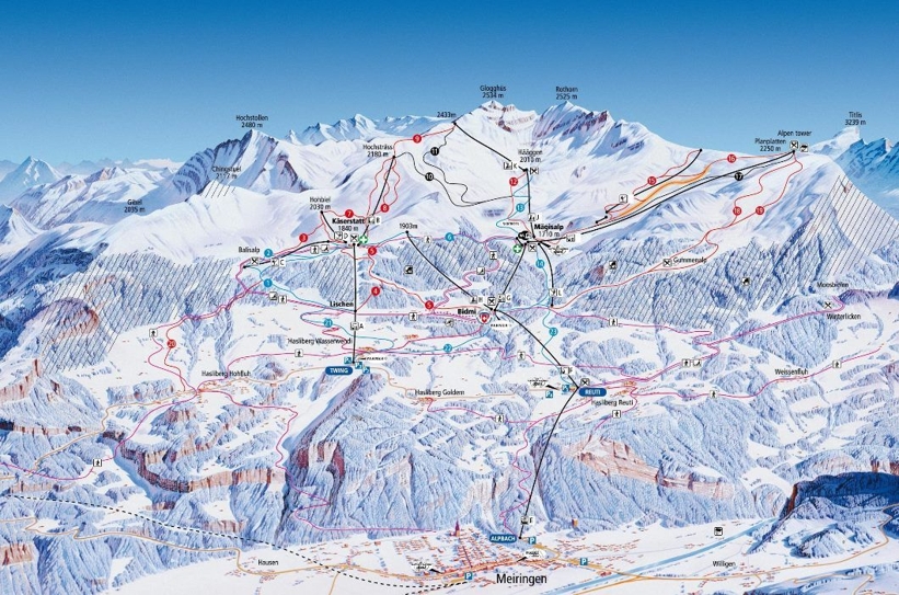 Piste map for Meiringen