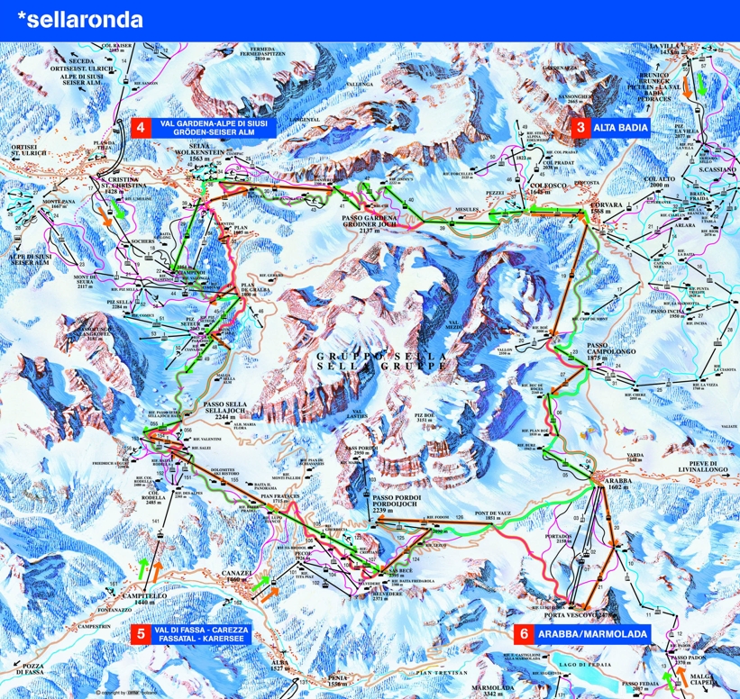 Piste map for Moena