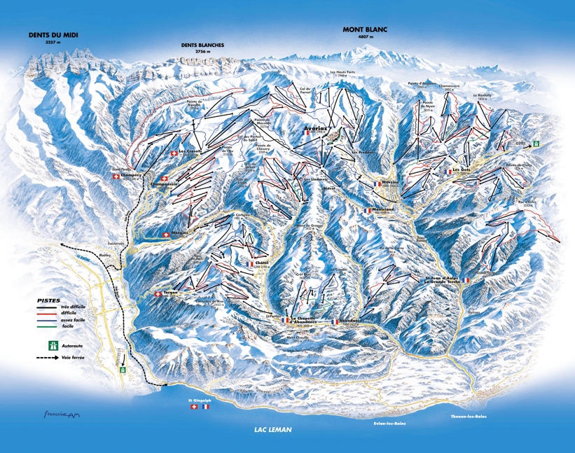 Piste map for Morzine 