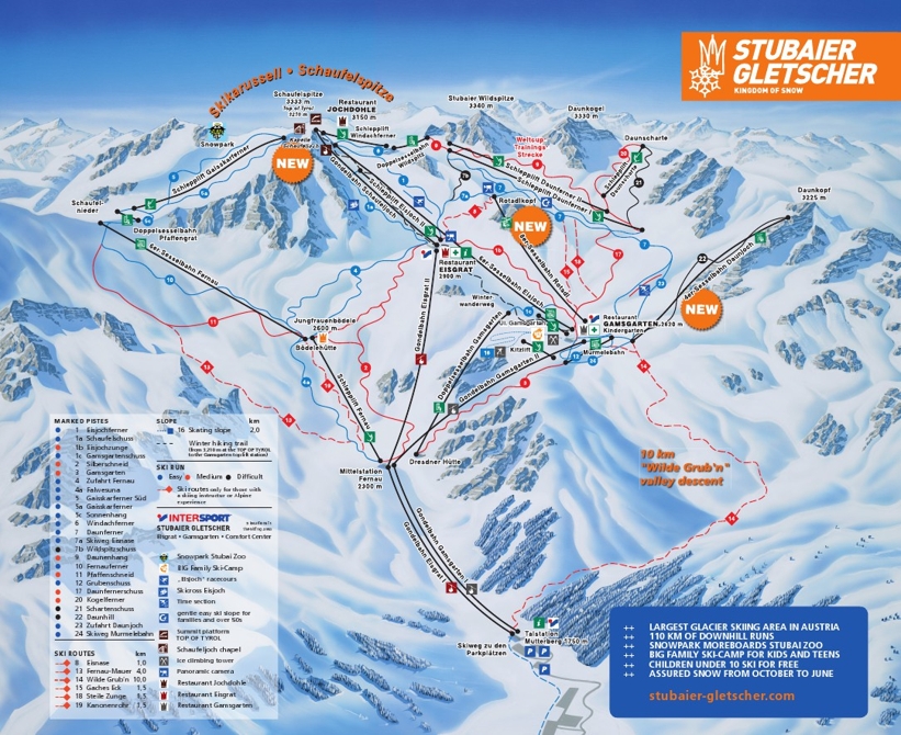 Piste map for Neustift