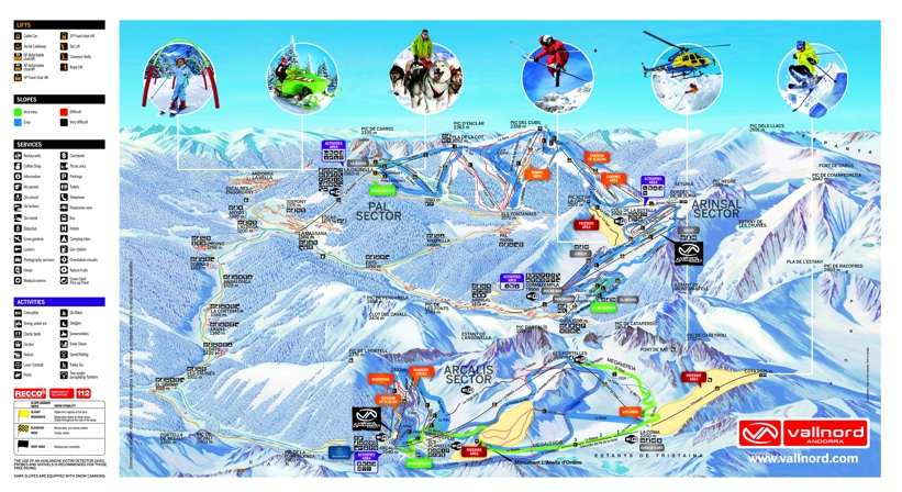 Piste map for Ordino-Arcalis