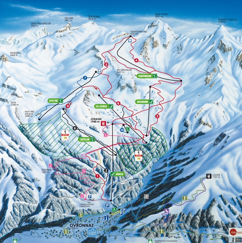 Piste map for Ovronnaz