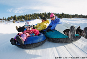 family tubing at park city mountain resort, utah skiing