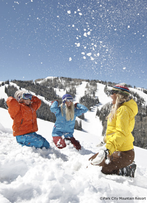 family skiing at park city mountain resort, utah