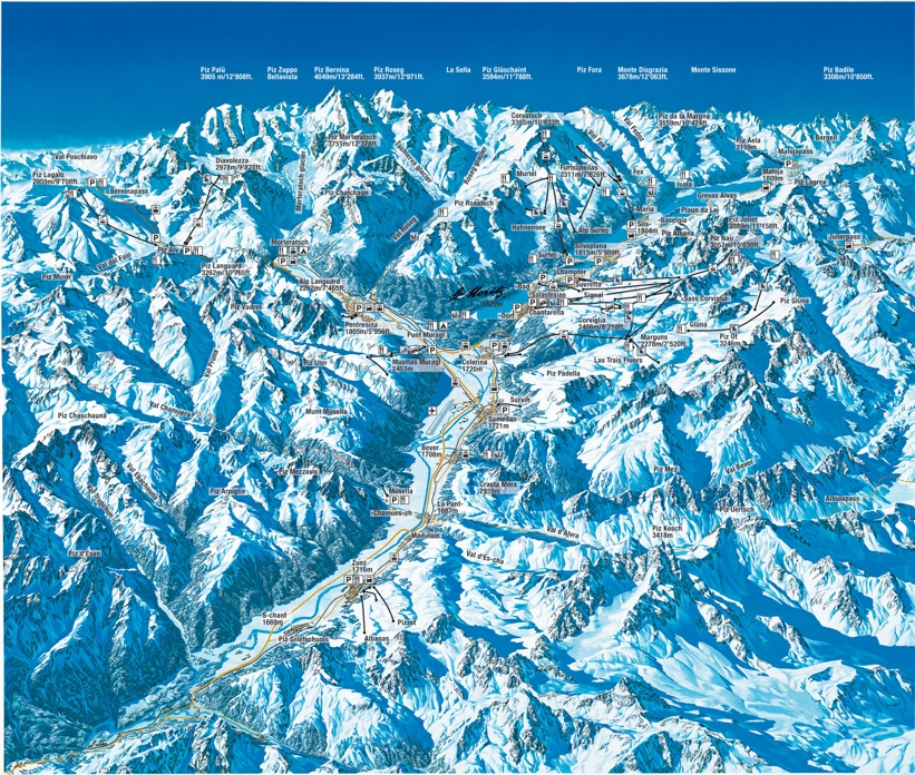 Piste map for Pontresina